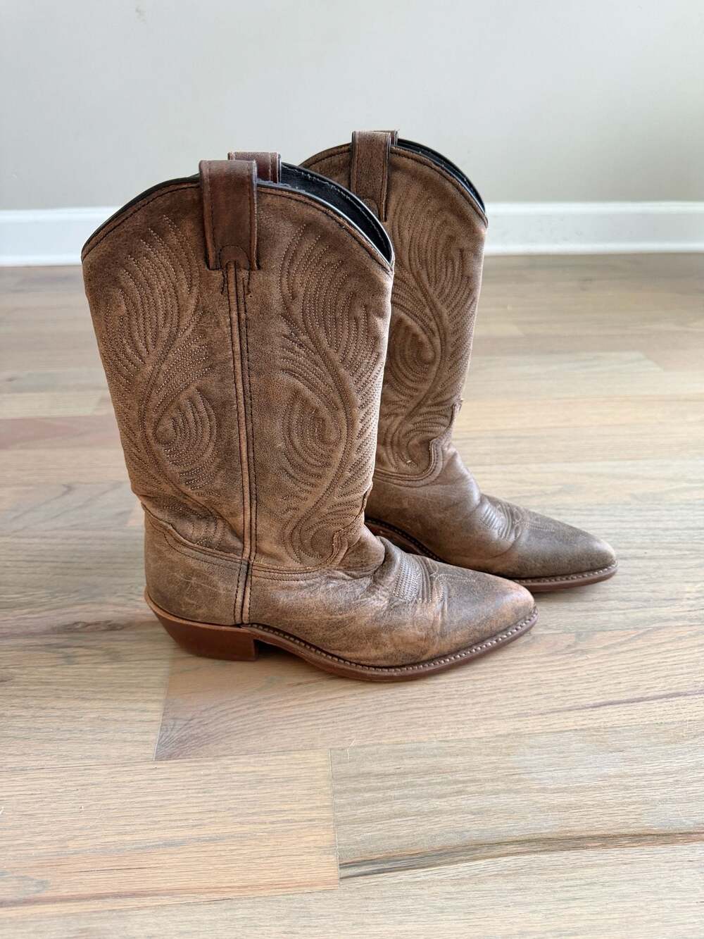 Abilene Vintage Women's Cowhide Western Boots Brown